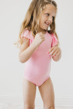 Bubblegum Pink S/S Flutter Sleeve Leotard - Image 4
