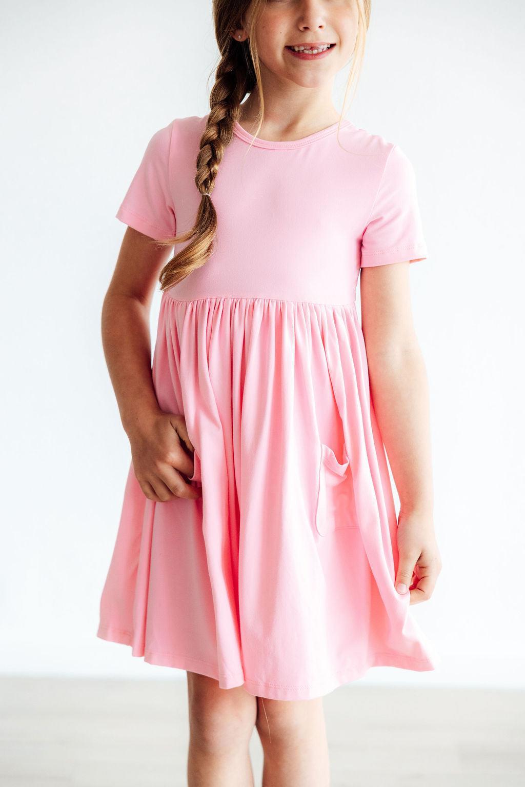 Bubblegum Pink S/S Pocket Twirl Dress - Image 2