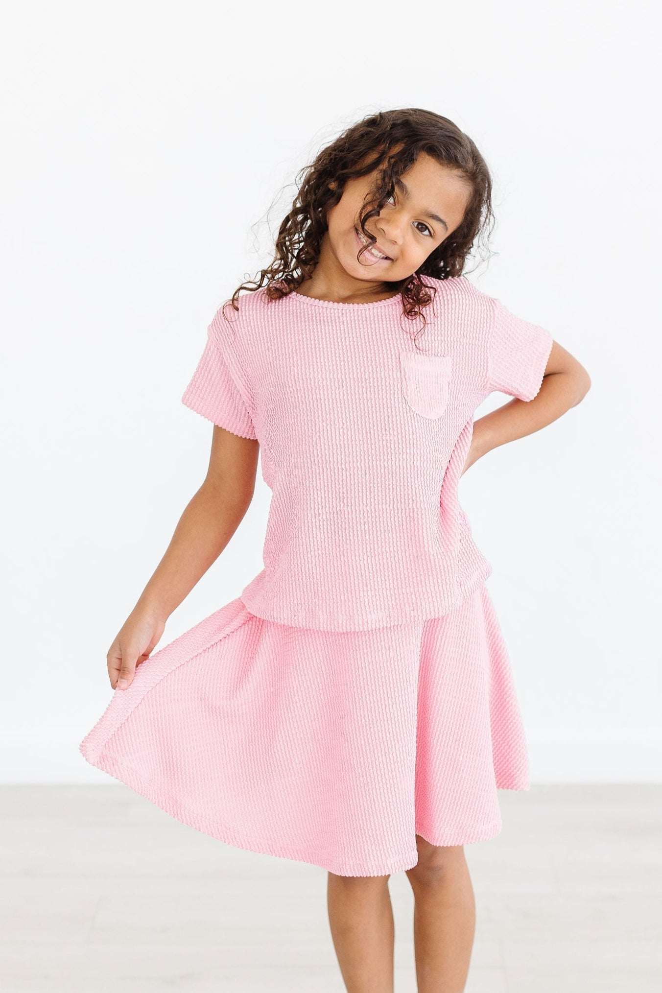 Bubblegum Pink Scrunchy Twirl Skort - Image 3