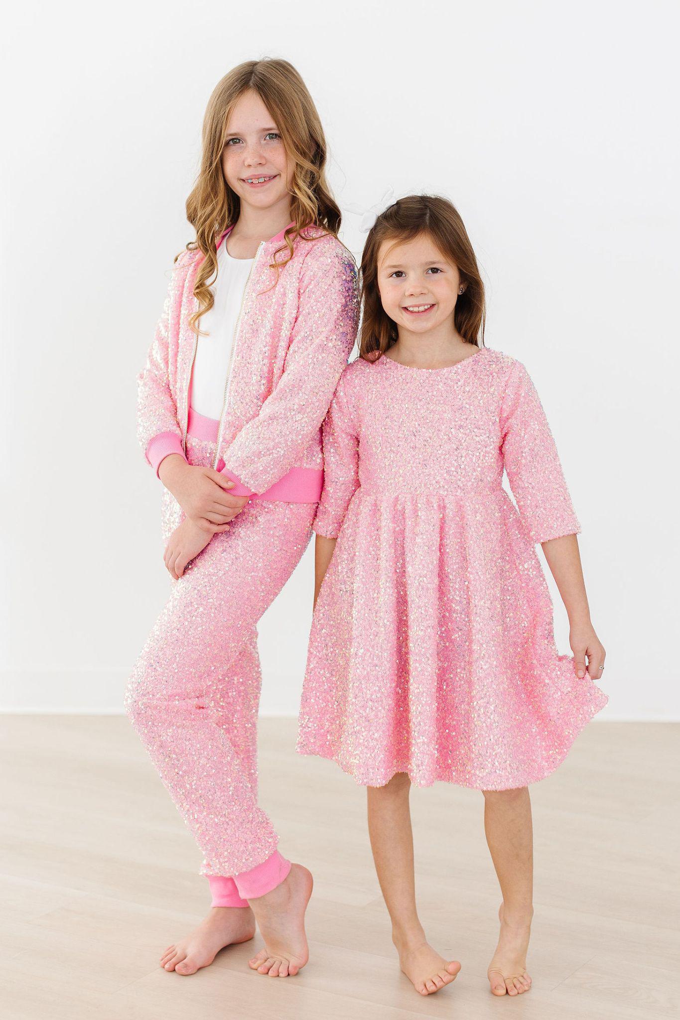 Bubblegum Pink Sequin Joggers - Image 2