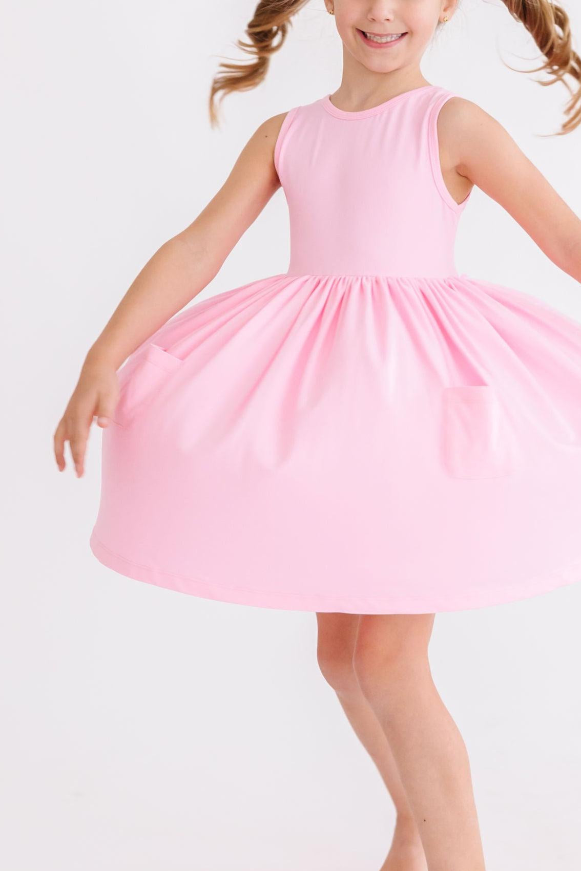 Bubblegum Pink Tank Pocket Twirl Dress - Image 2