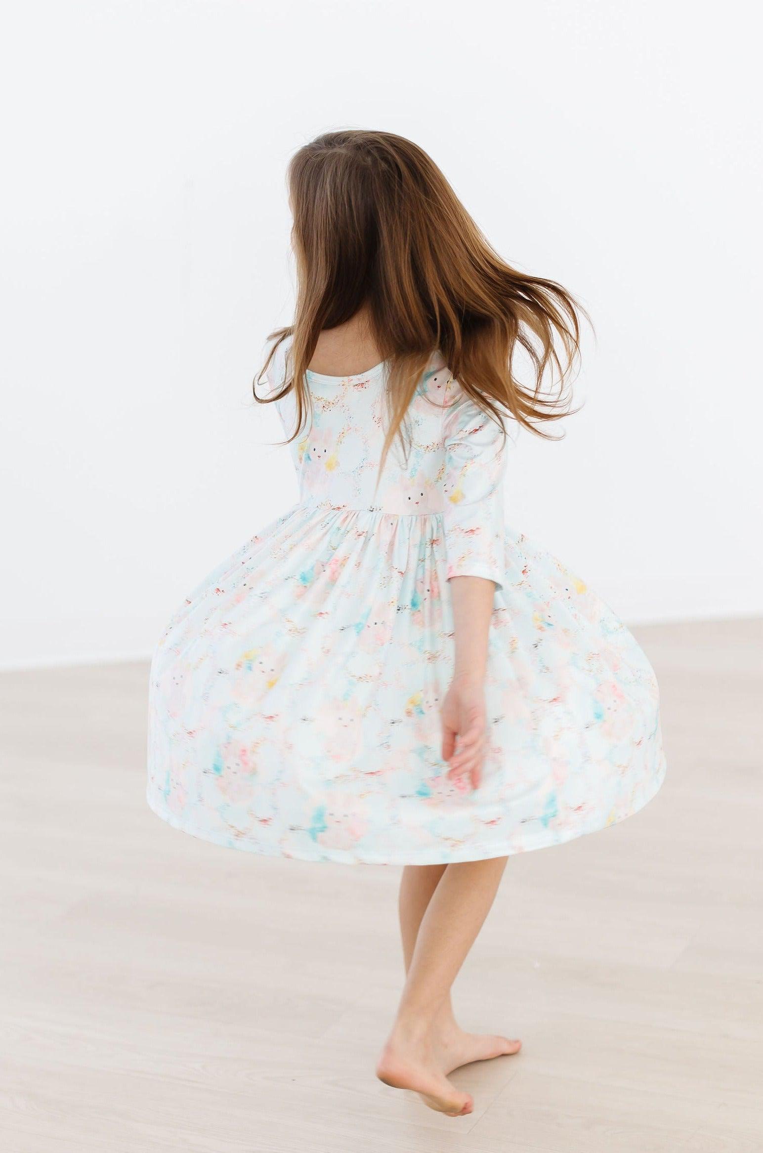 Bunny Dreams 3/4 Sleeve Pocket Twirl Dress - Image 5
