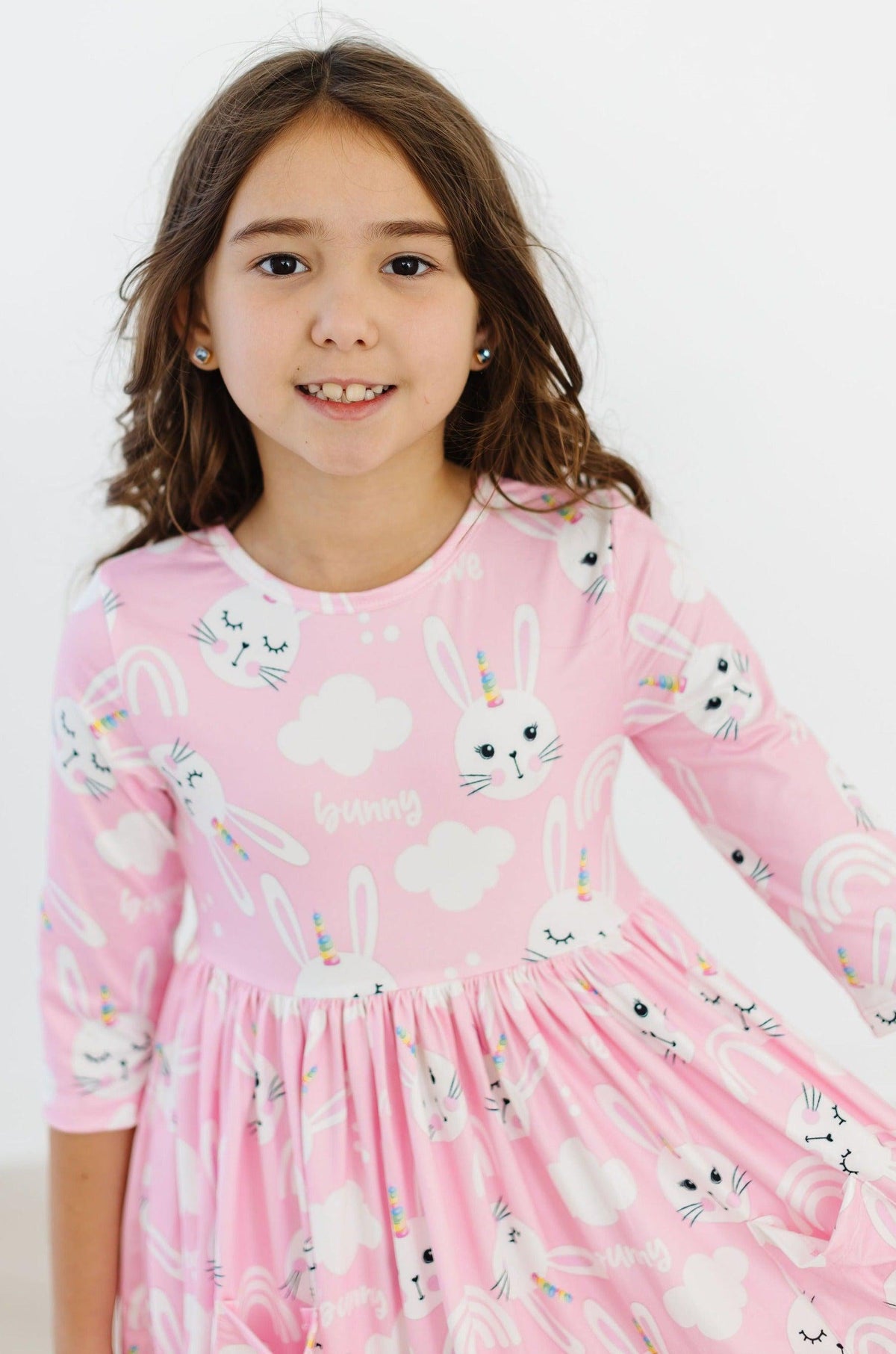 Bunny Love 3/4 Sleeve Pocket Twirl Dress - Image 2