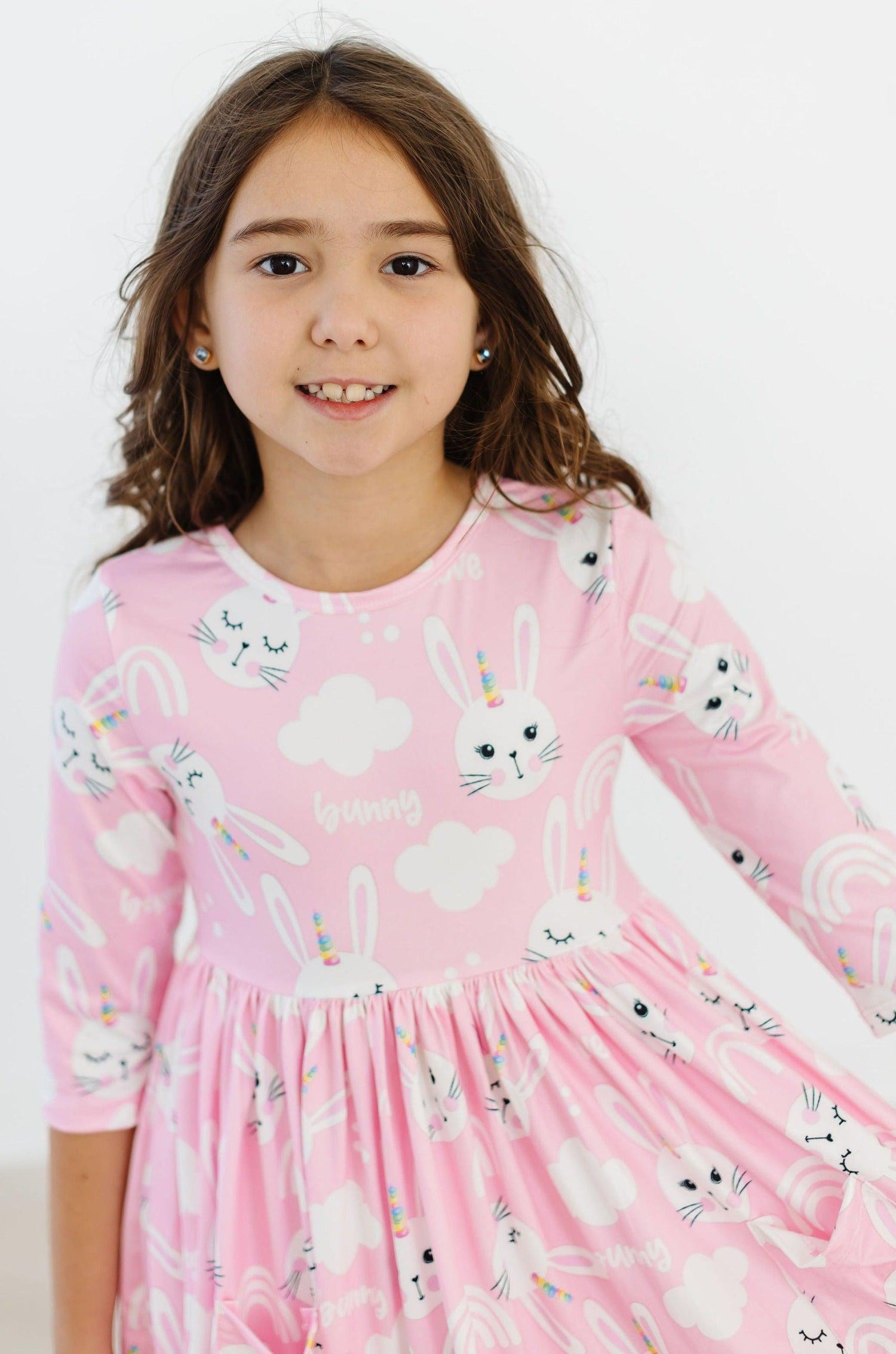 Bunny Love 3/4 Sleeve Pocket Twirl Dress - Image 2
