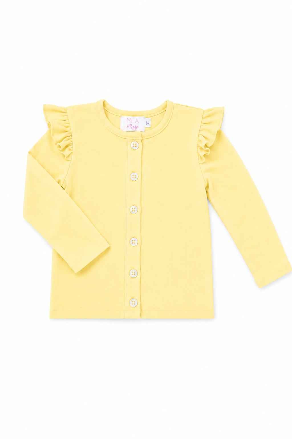 Butter Yellow Ruffle Cardigan