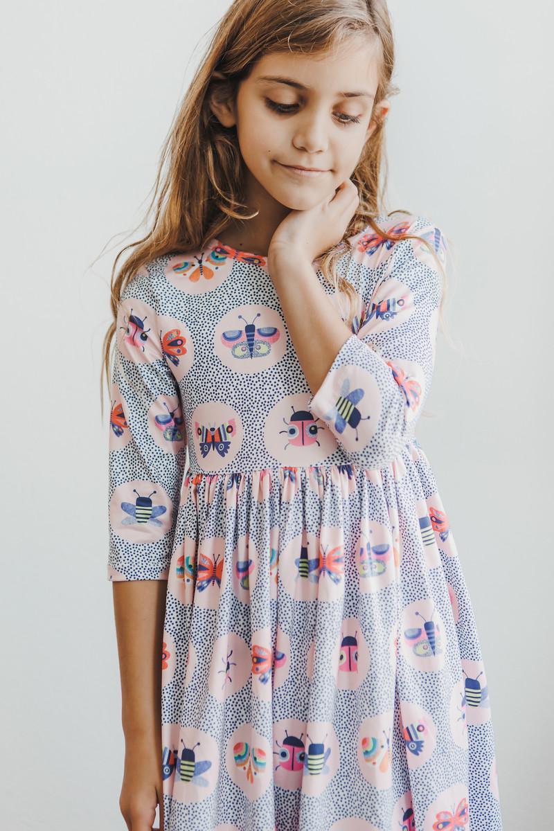 Butterfly Effect 3/4 Sleeve Pocket Twirl Dress - Image 3