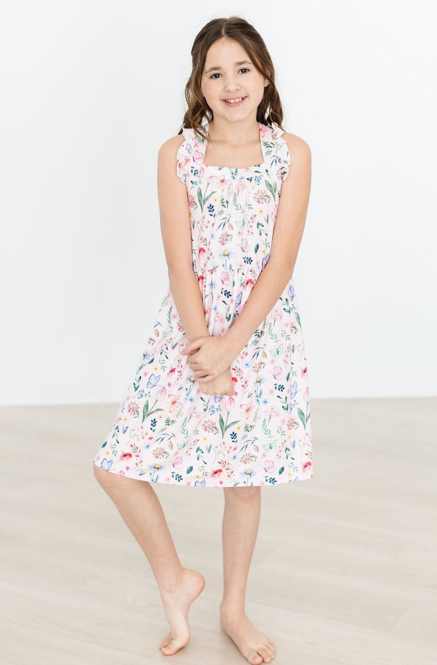 Butterfly Meadows Ruffle Cross Back Dress - Image 3