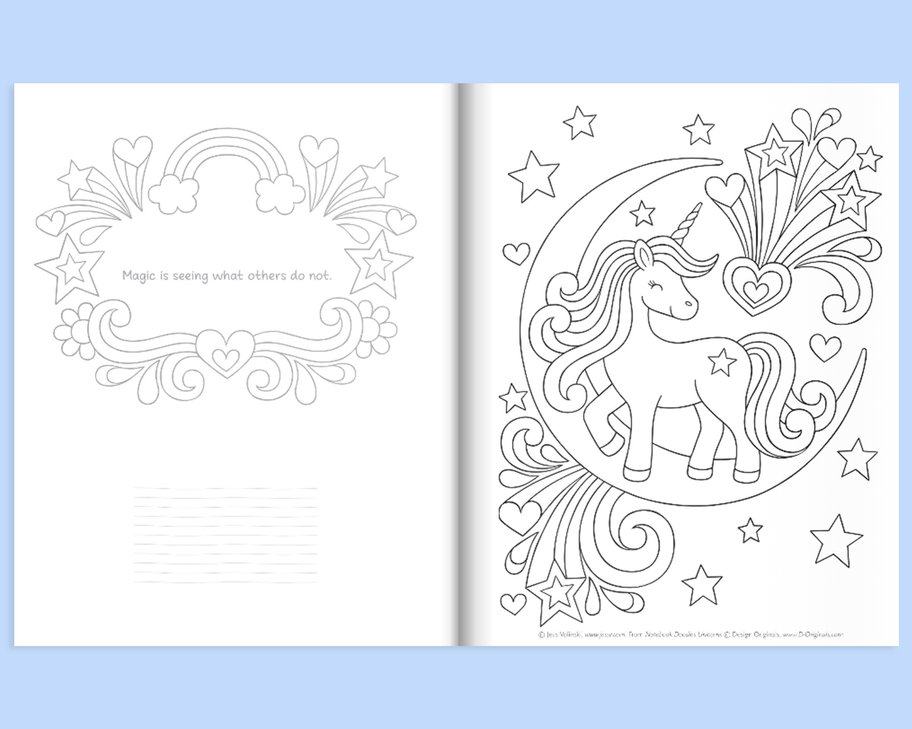 Notebook Doodles Unicorns Customized