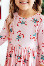 Candy Cane Cutie 3/4 Sleeve Pocket Twirl Dress - Image 2
