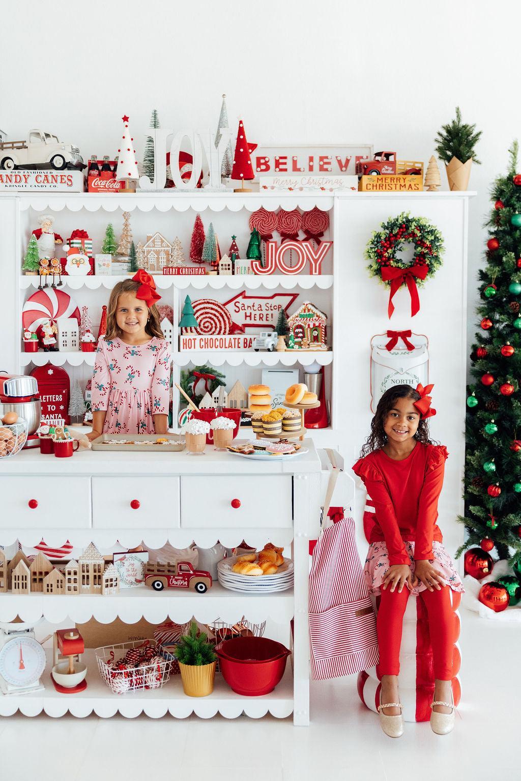 Candy Cane Cutie 3/4 Sleeve Pocket Twirl Dress - Image 3