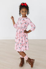 Candy Cane Cutie 3/4 Sleeve Pocket Twirl Dress - Image 4