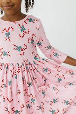 Candy Cane Cutie 3/4 Sleeve Pocket Twirl Dress - Image 5