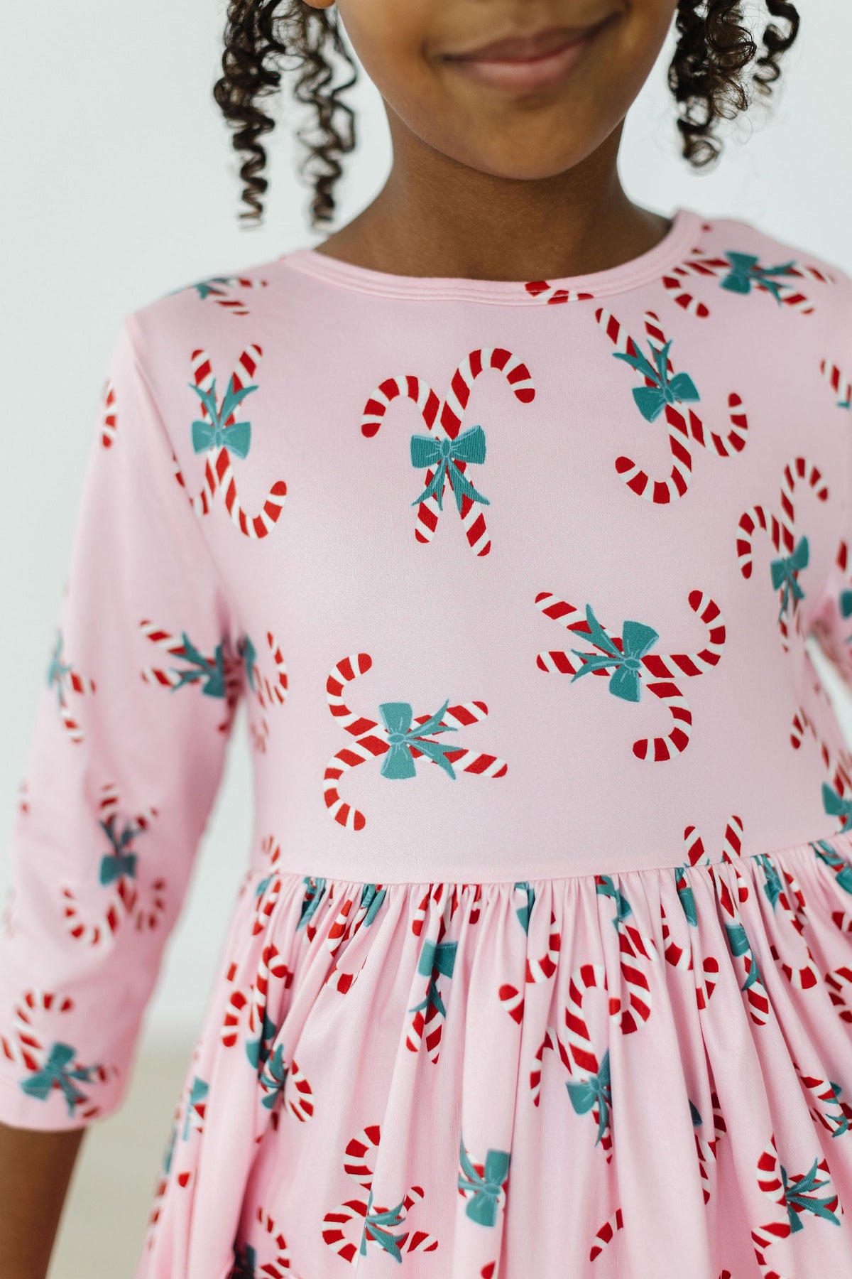 Candy Cane Cutie 3/4 Sleeve Pocket Twirl Dress - Image 8