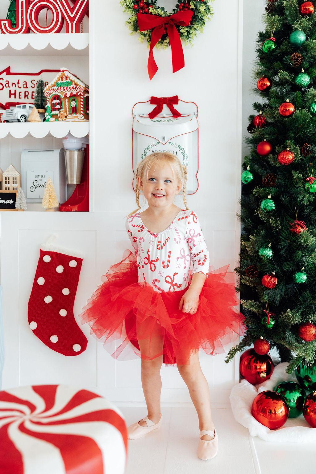 Candy Cane Lane 3/4 Tutu Leotard - Image 8