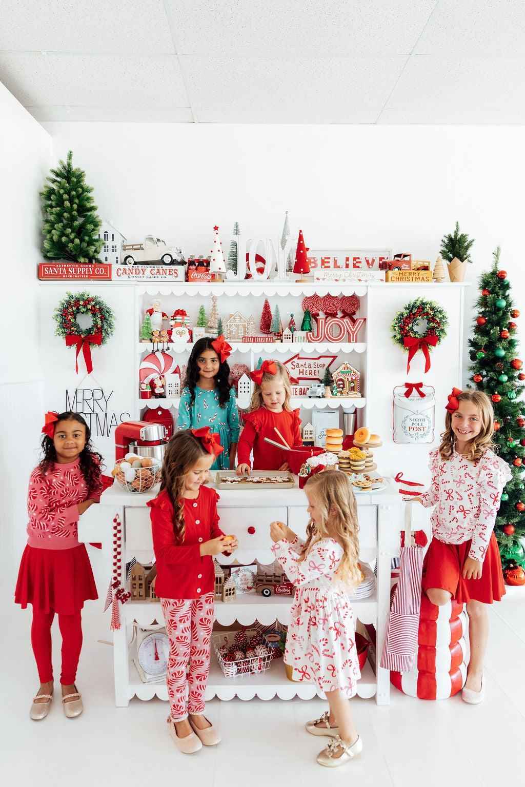 Candy Cane Lane Long Sleeve Ruffle Tee by Mila & Rose - alternate view 2