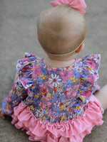 Rylee Faith Designs - Fall Vintage Floral Print Girls Long Sleeve Romper - alternate view 5
