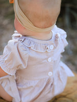Rylee Faith Designs - Fall Halloween & Thanksgiving Pumpkin Embroidery Smock Plaid Baby Girl Romper - alternate view 5