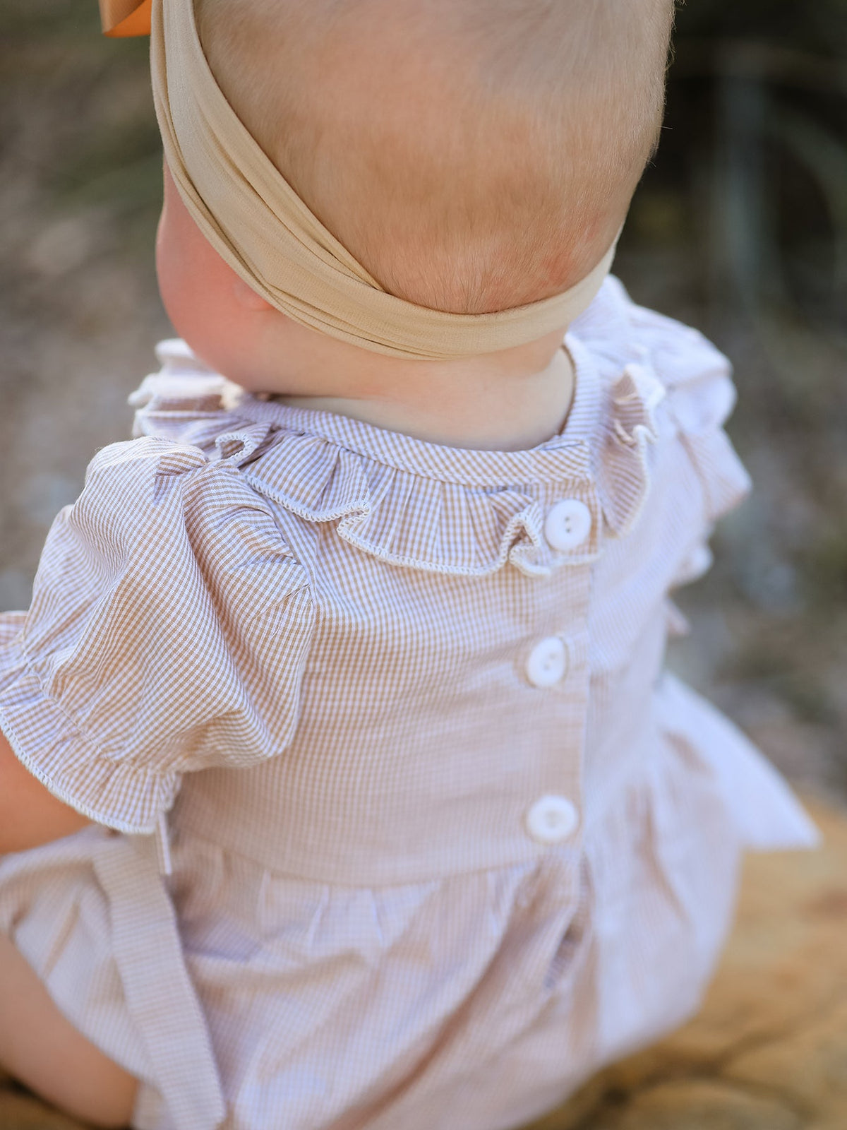 Rylee Faith Designs - Fall Halloween & Thanksgiving Pumpkin Embroidery Smock Plaid Baby Girl Romper - alternate view 5
