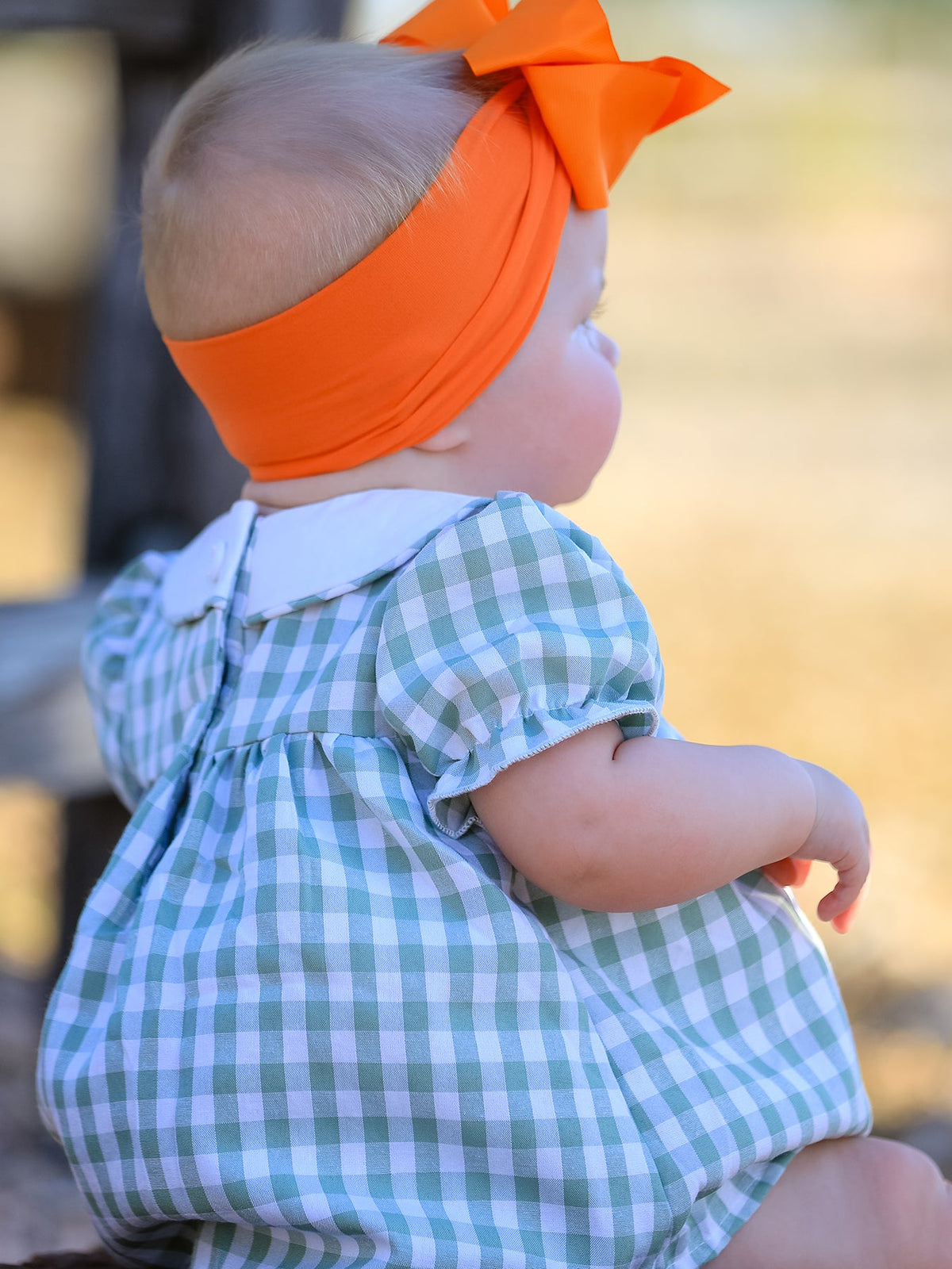Rylee Faith Designs - Fall Halloween & Thanksgiving Applique Plaid Girls Bloomers Romper Set - alternate view 5