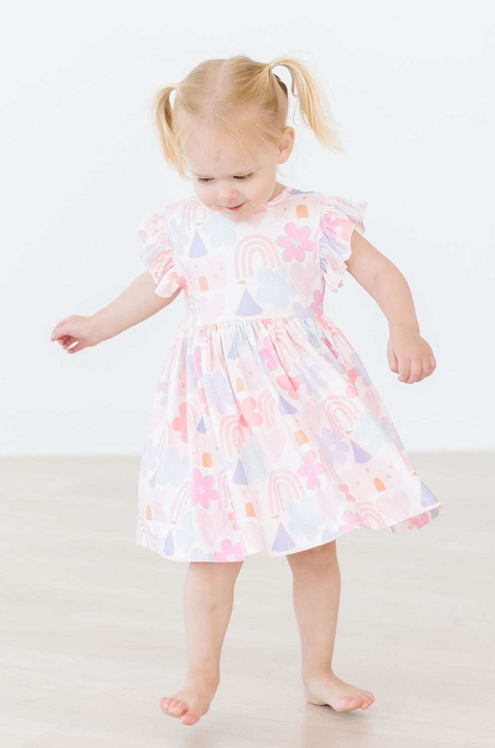 Castles & Rainbows Flutter Sleeve Twirl Dress - Image 2