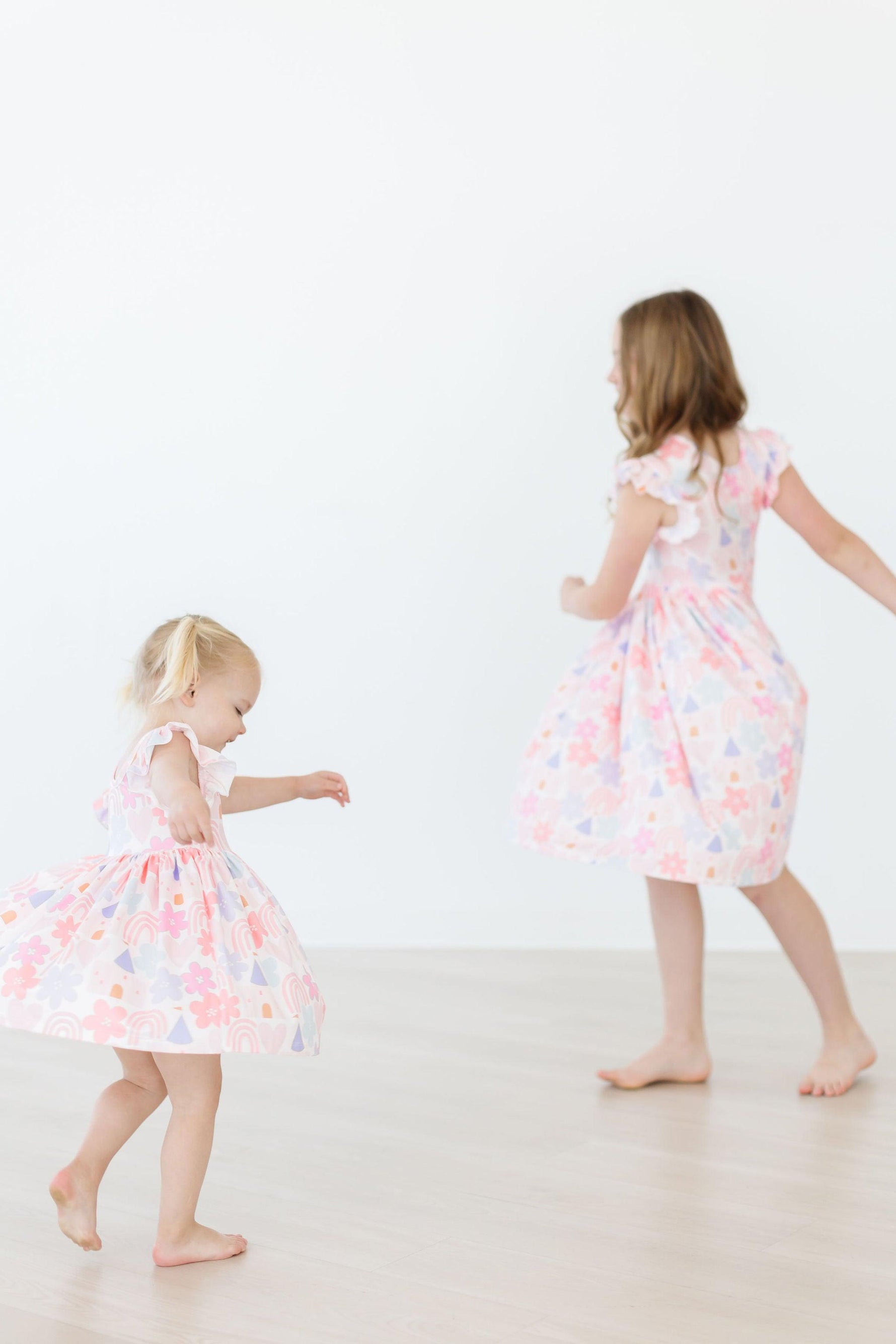 Castles & Rainbows Flutter Sleeve Twirl Dress - Image 4