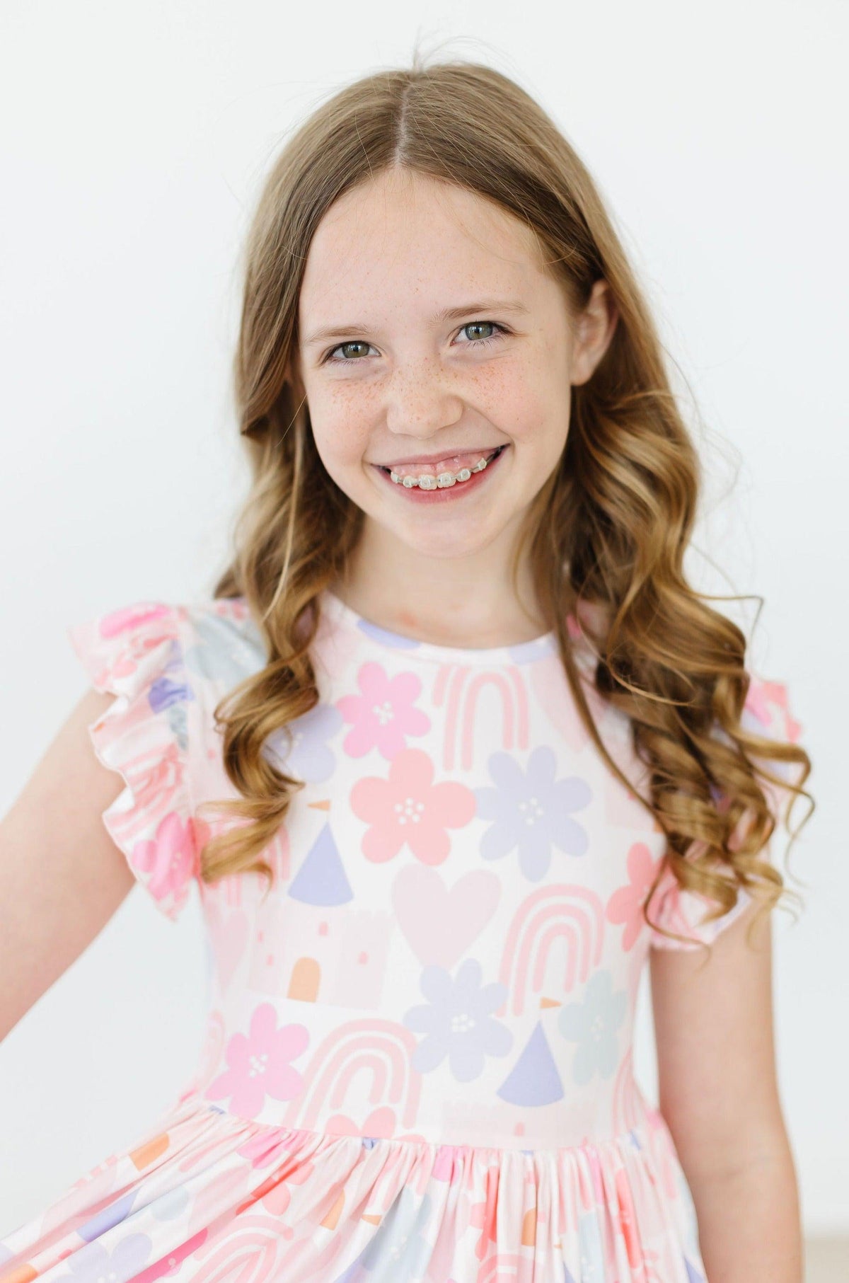 Castles & Rainbows Flutter Sleeve Twirl Dress - Image 8