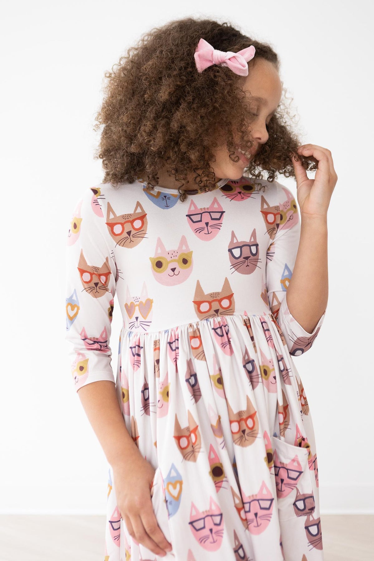 Cattitude 3/4 Sleeve Pocket Twirl Dress - Image 2