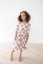 Cattitude 3/4 Sleeve Pocket Twirl Dress - Image 5
