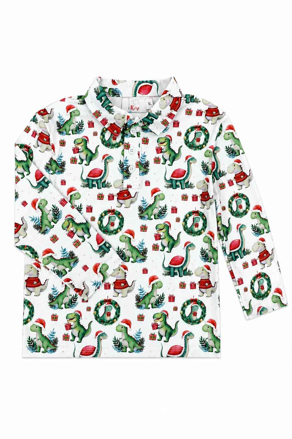 Santa Saurus L/S Polo