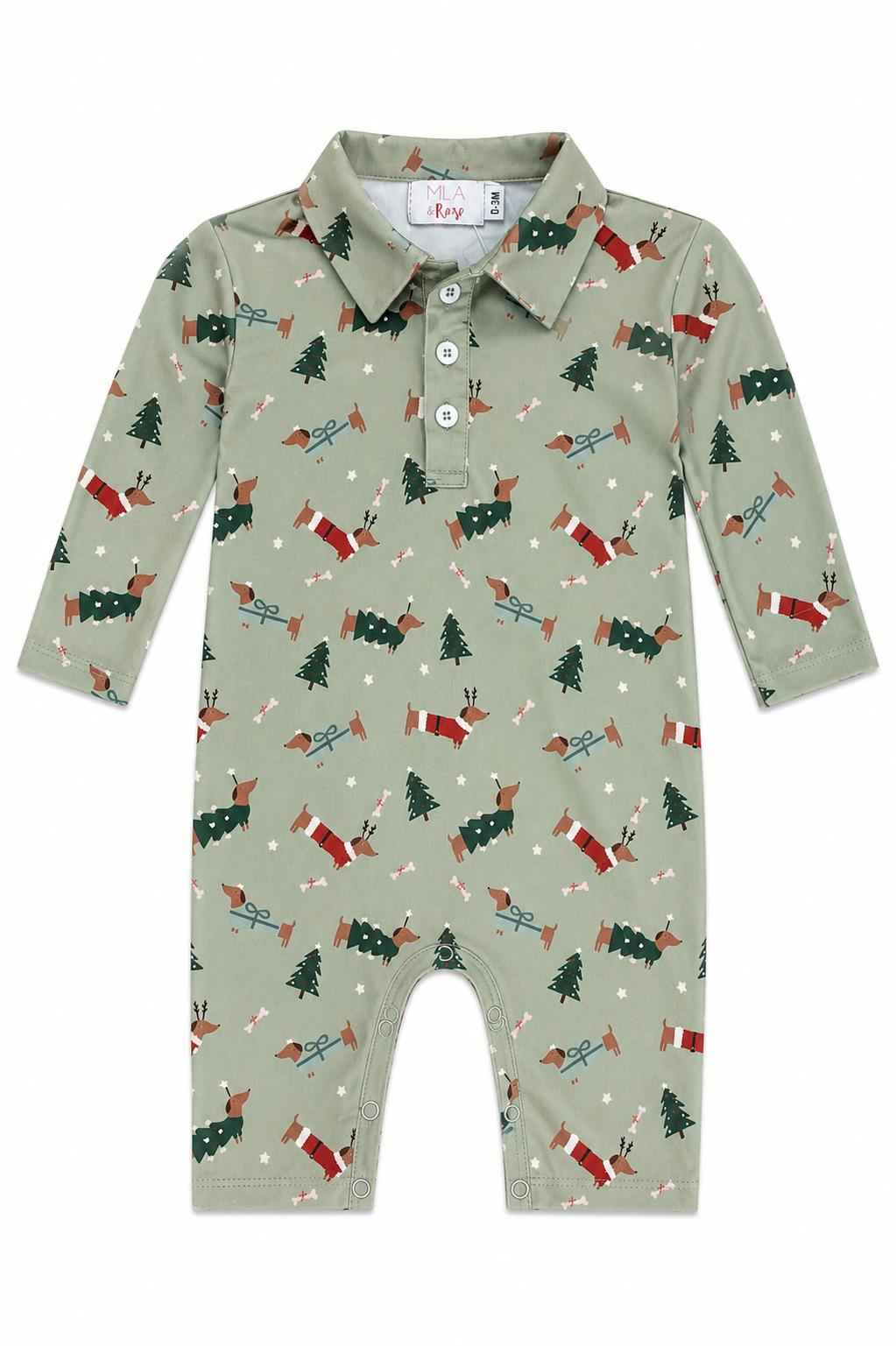 Dachshund Through the Snow L/S Polo One-Piece