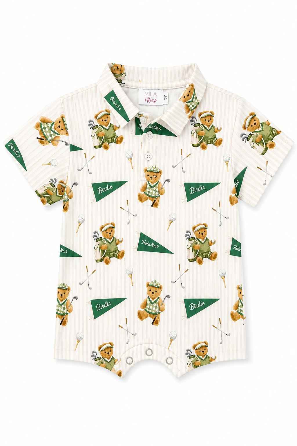 Golfing Bears Polo Shorty One-Piece