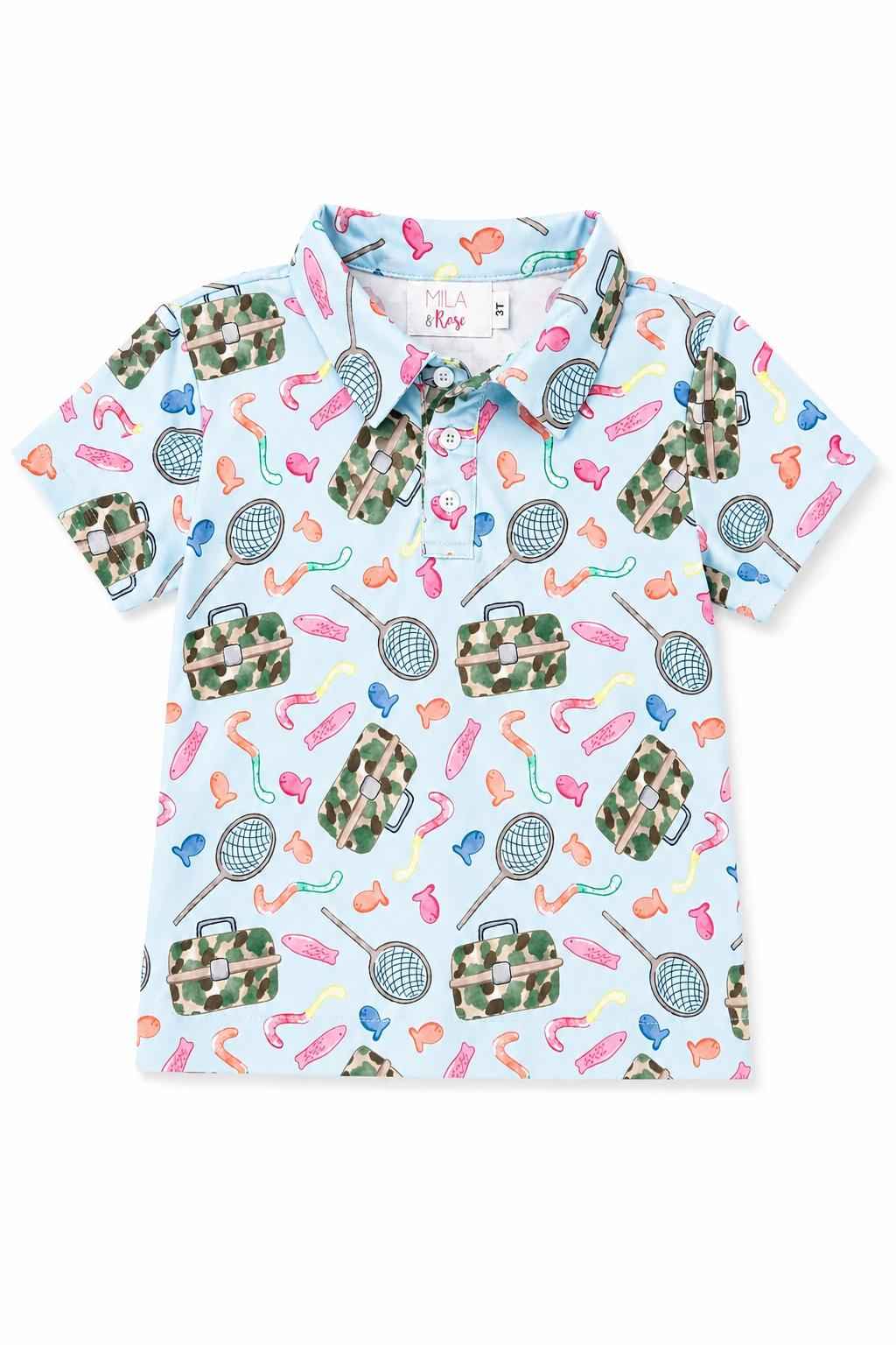 Boys Fishing Snacks S/S Polo