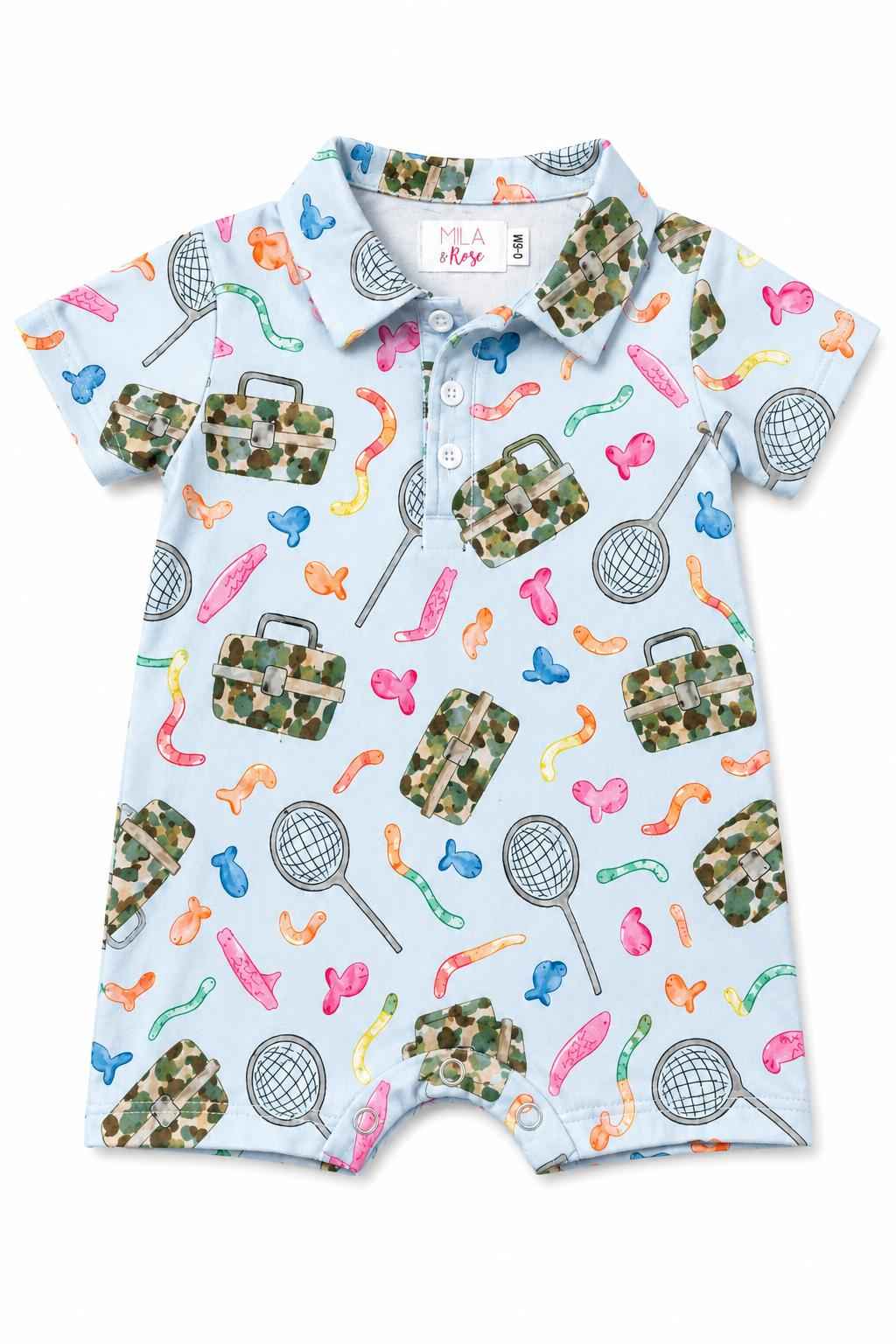 Fishing Snacks Polo Shorty One-Piece