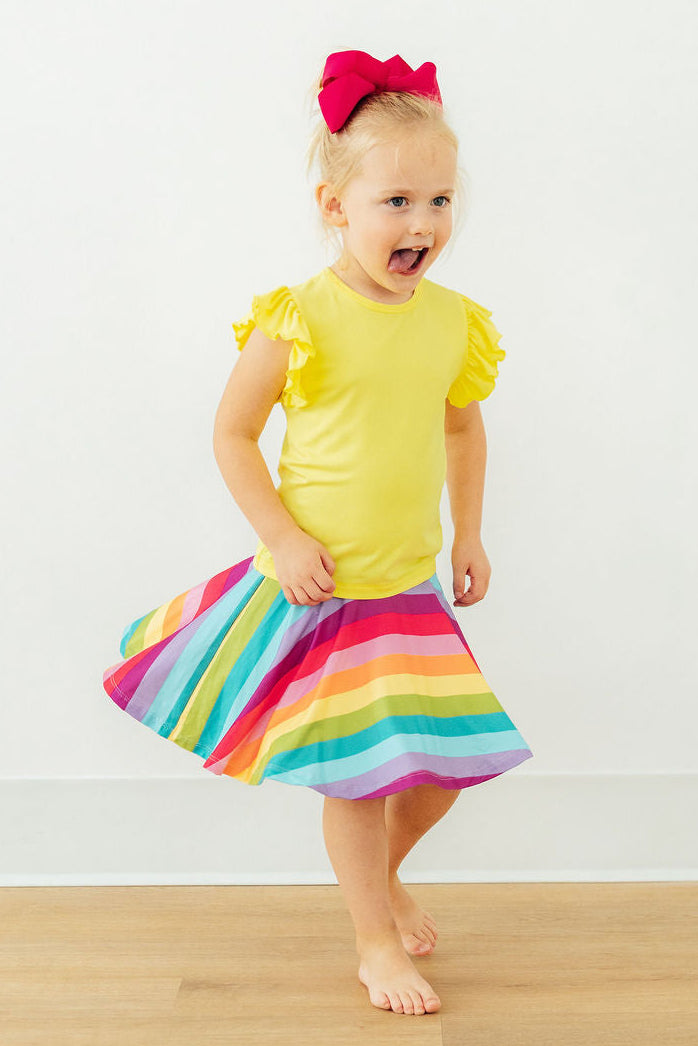 Yellow S/S Ruffle Tee - Image 2