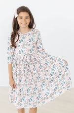 Cheetah Girl 3/4 Sleeve Pocket Twirl Dress - Image 2