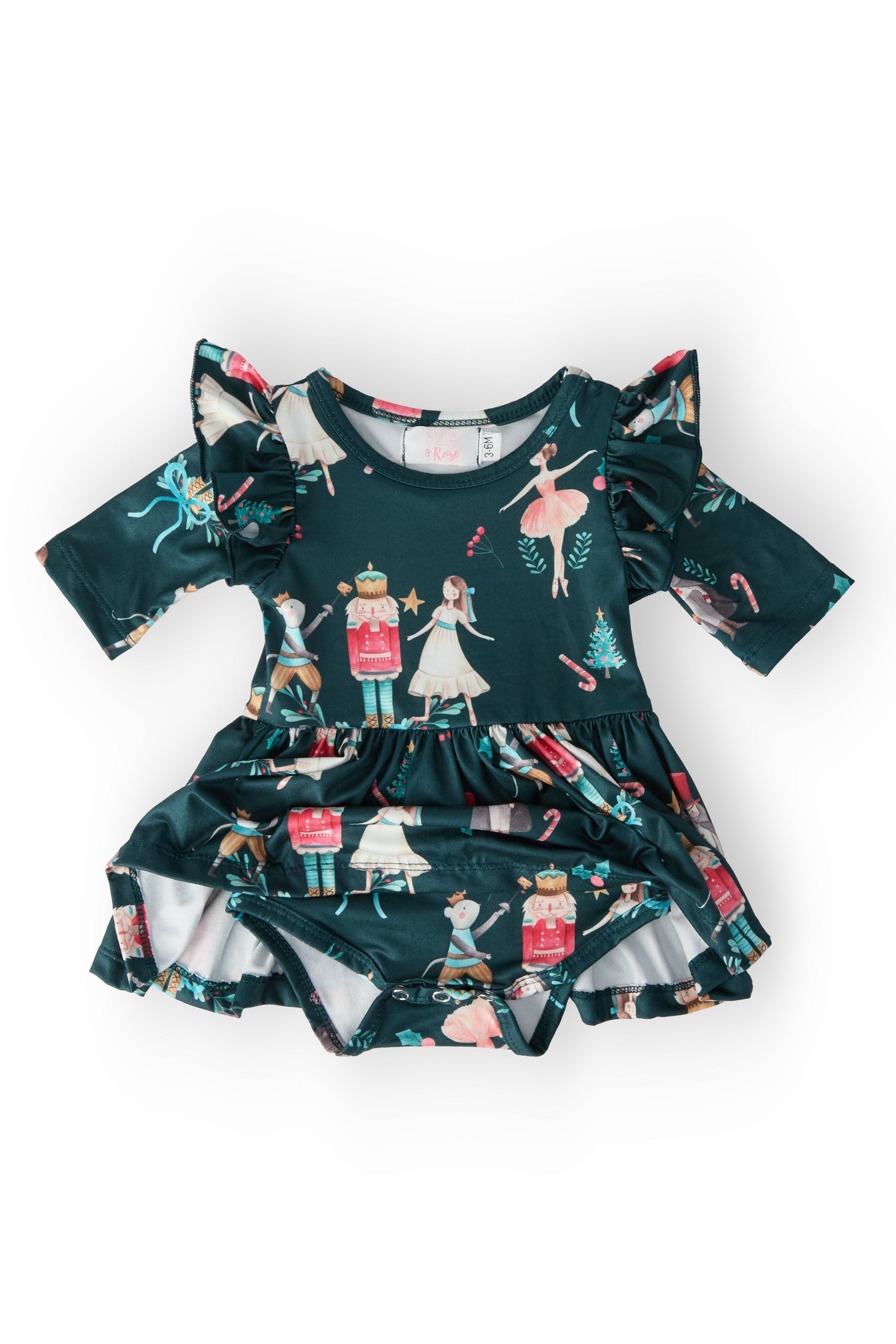 Christmas Ballet Twirl Flutter Bodysuit - Image 3