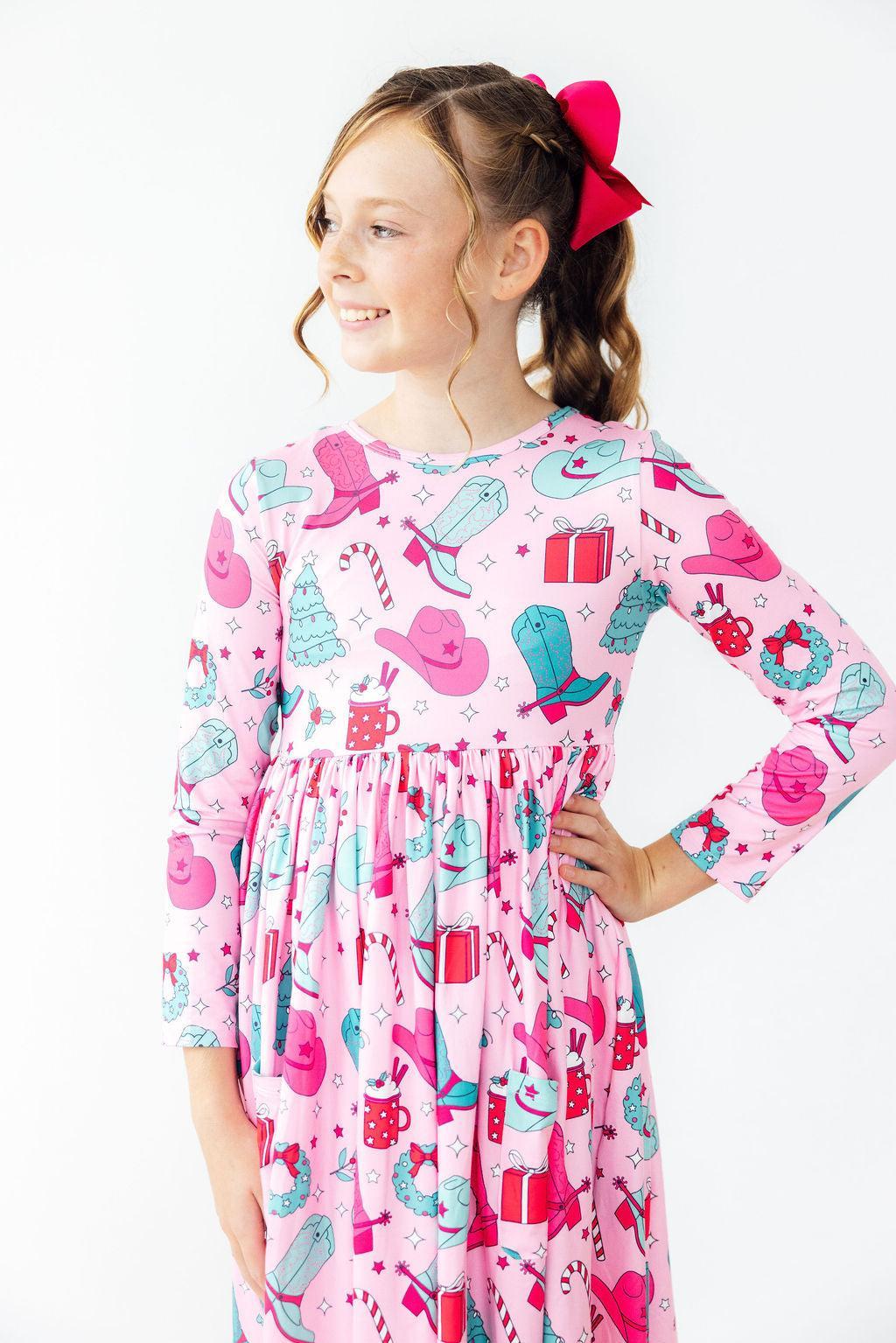 Christmas Cowgirl L/S Pocket Twirl Dress - Image 6