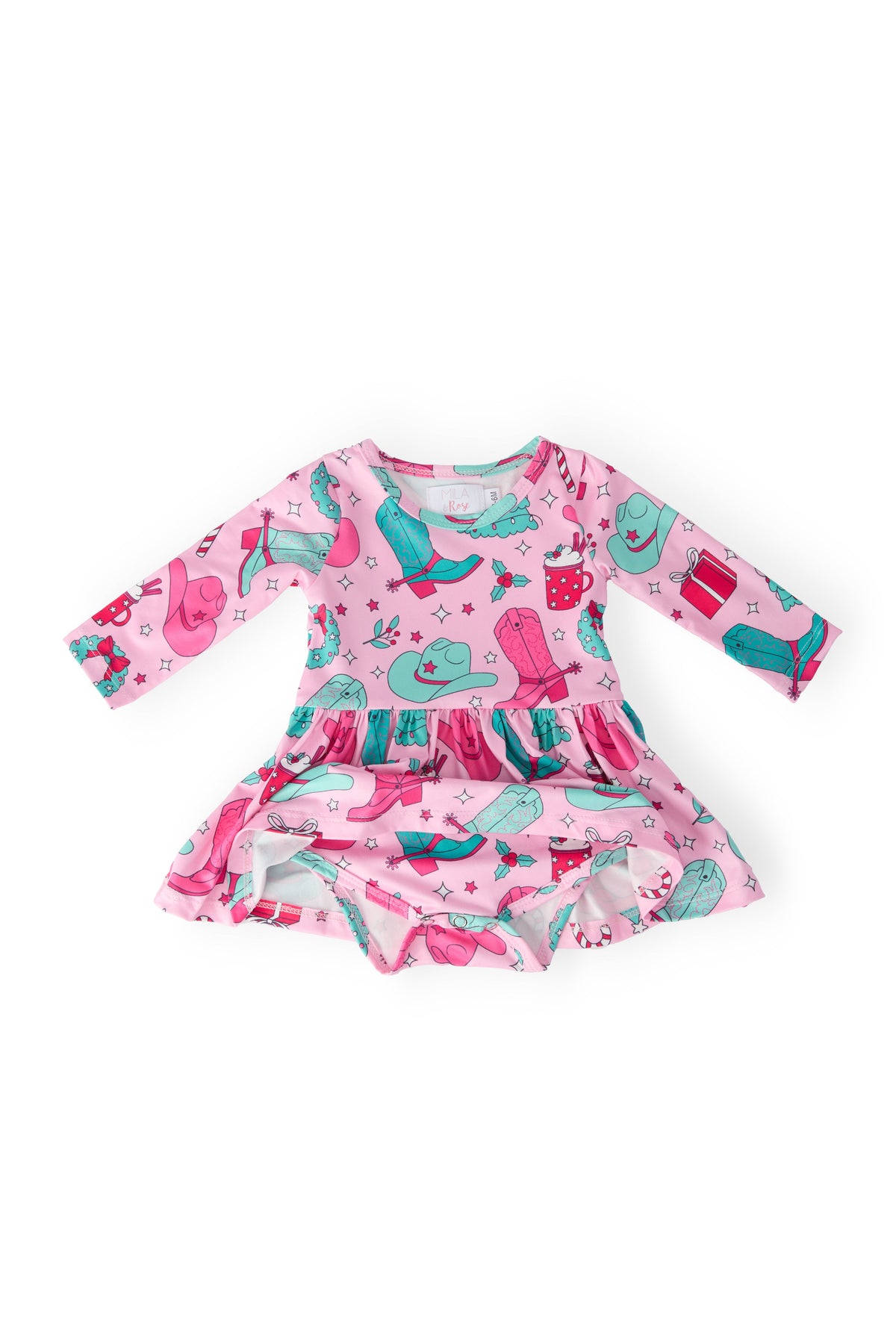 Christmas Cowgirl L/S Twirl Bodysuit - Image 2
