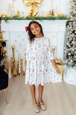 Clara's Christmas 3/4 Sleeve Ruffle Twirl Dress - Image 3