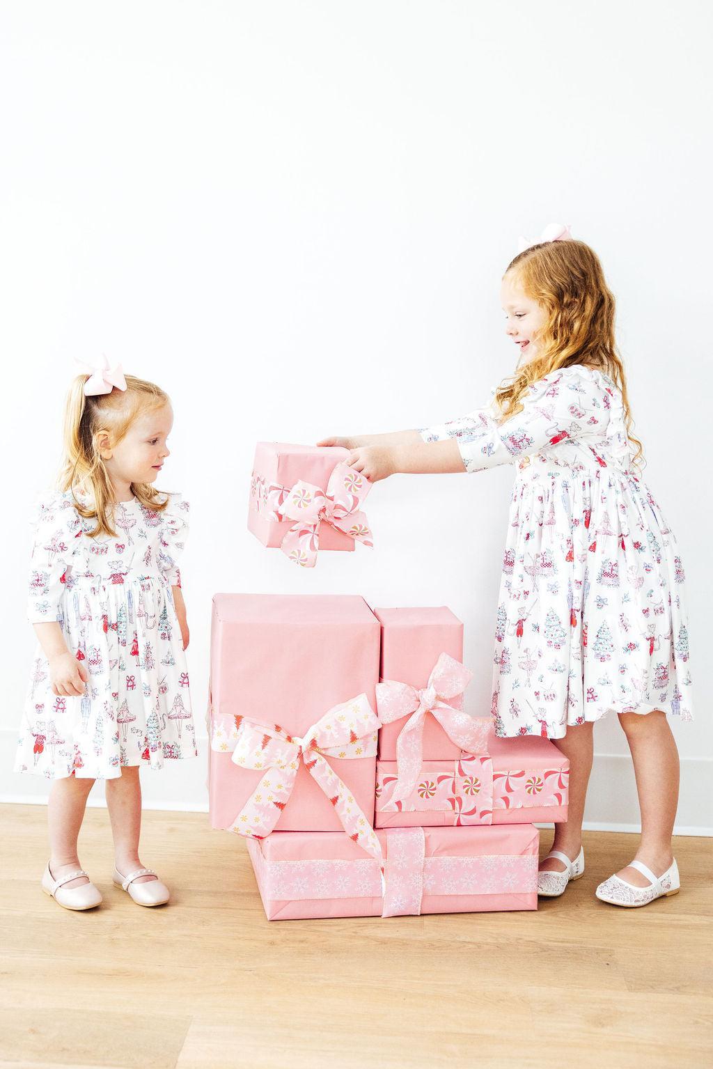 Clara's Christmas 3/4 Sleeve Ruffle Twirl Dress - Image 5