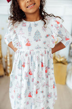 Clara's Christmas 3/4 Sleeve Ruffle Twirl Dress - Image 6