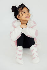 Coconut/Light Pink Heart Cozy Socks - Image 2