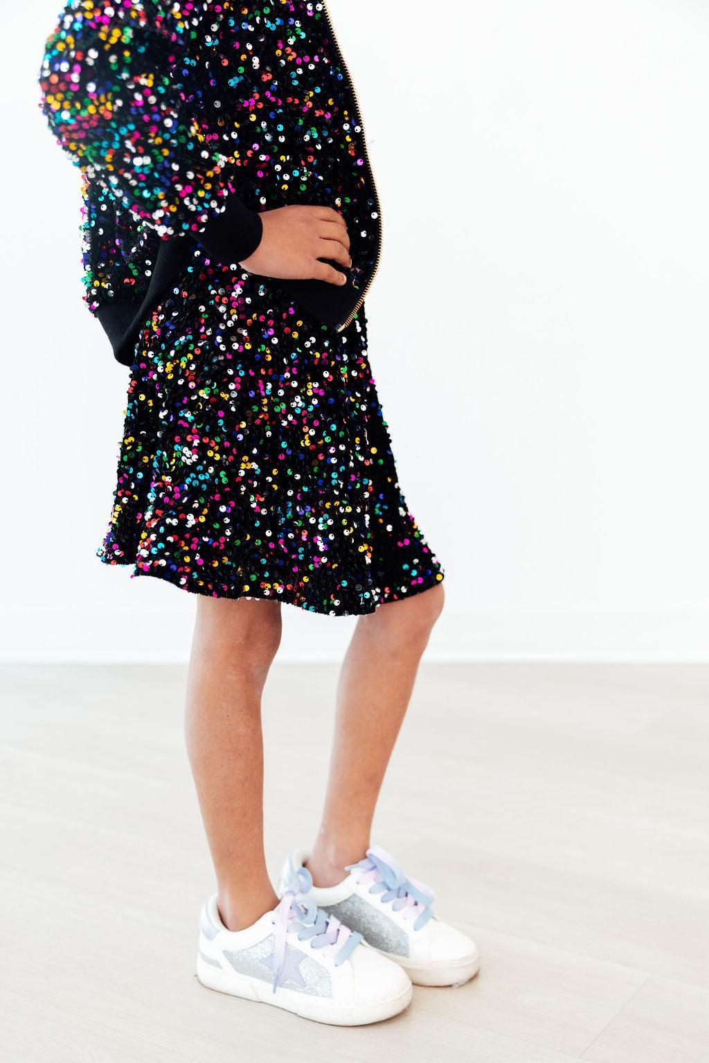 Confetti Velvet Sequin Twirl Skort - Image 2