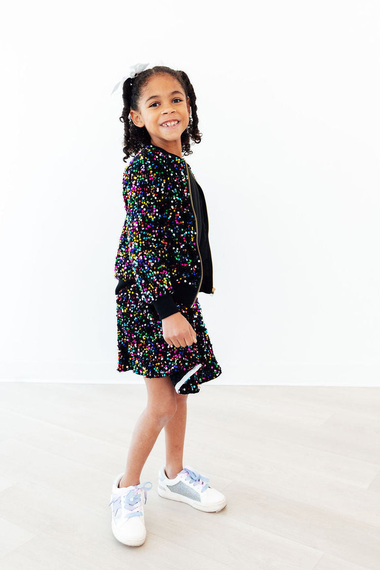 Confetti Velvet Sequin Twirl Skort - Image 3