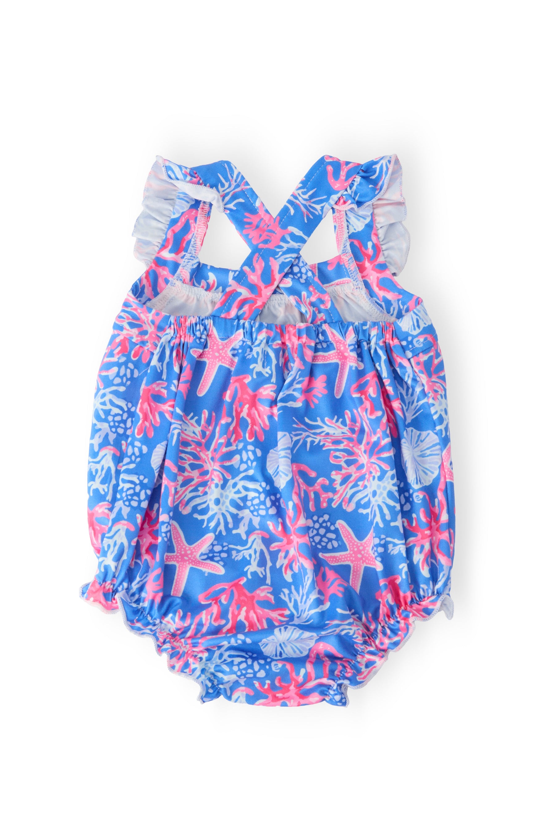 Coral Cove Ruffle Cross Back Romper - Image 2