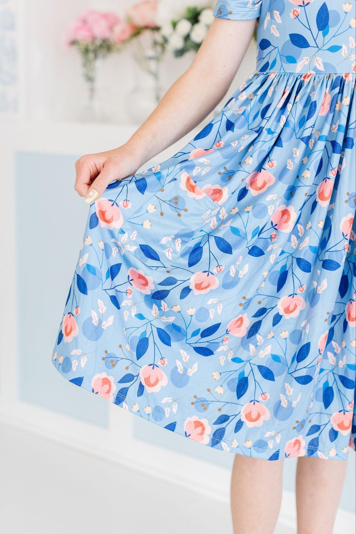 Country Blooms S/S Pocket Twirl Dress - Image 4