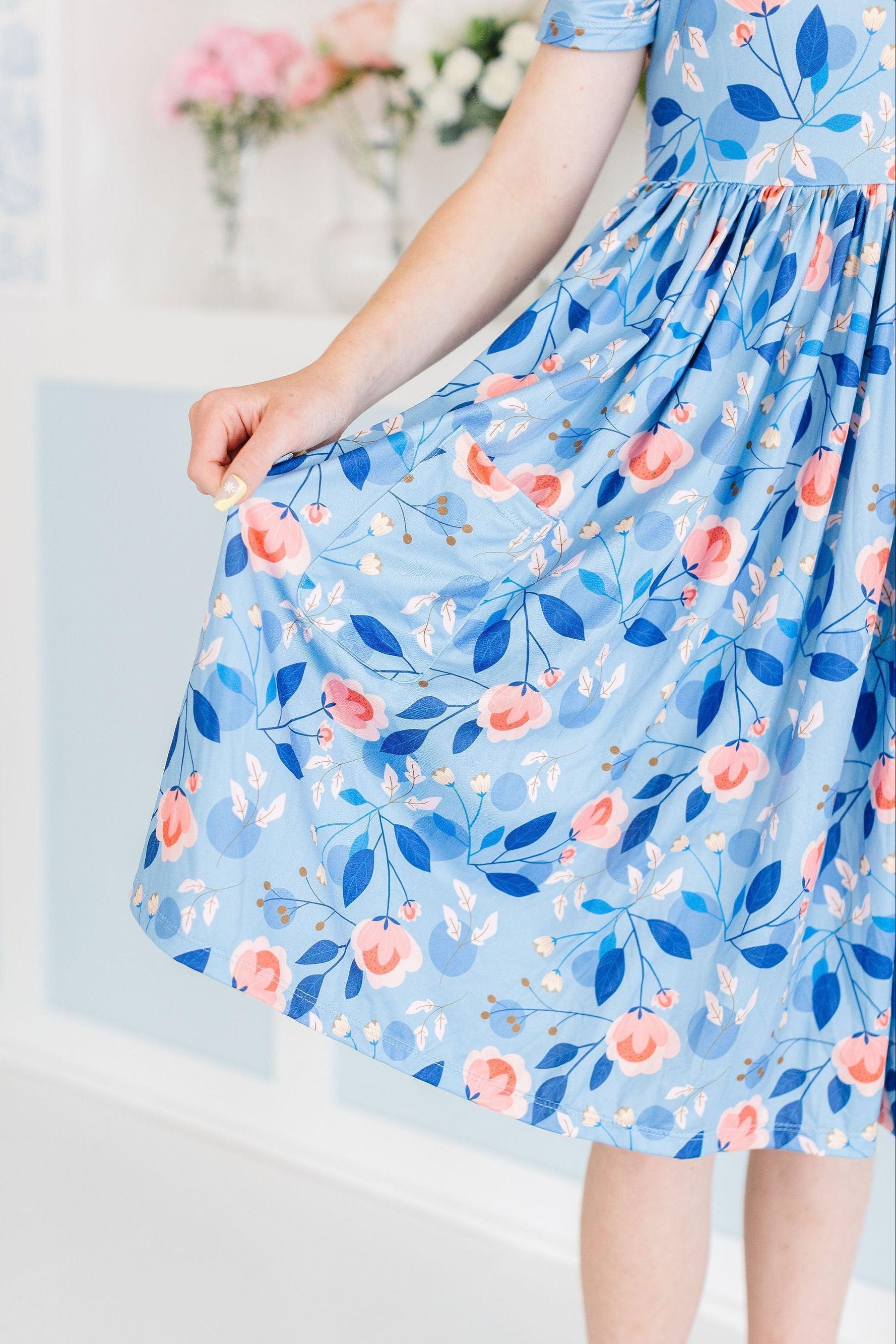 Country Blooms S/S Pocket Twirl Dress - Image 4