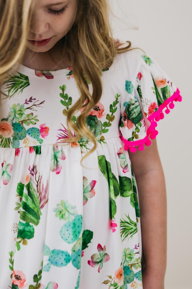 Cute Cactus Pom Pom Dress - Image 2