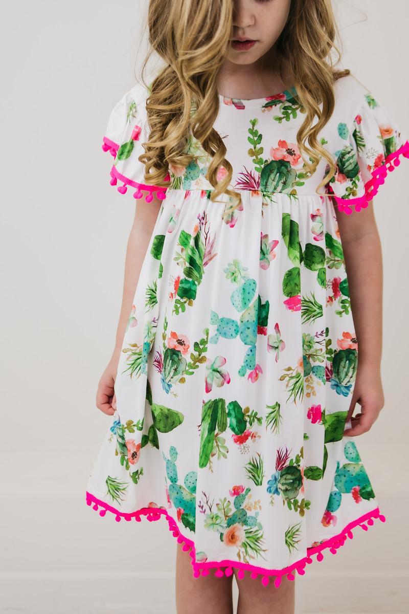 Cute Cactus Pom Pom Dress - Image 4
