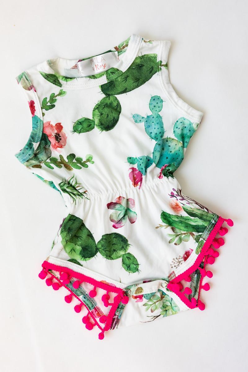 Cute Cactus Pom Pom Romper - Image 3